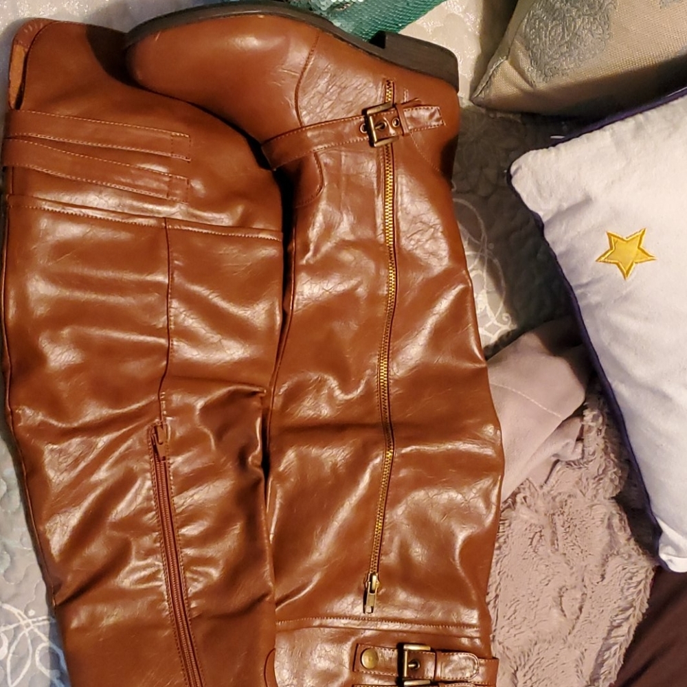 Just Fab Cognac Sabbina Over-the-Knee Boot